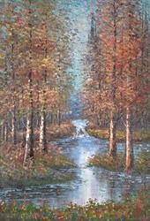 Flowing II by Inam - Original Painting on Stretched Canvas sized 59x39 inches. Available from Whitewall Galleries